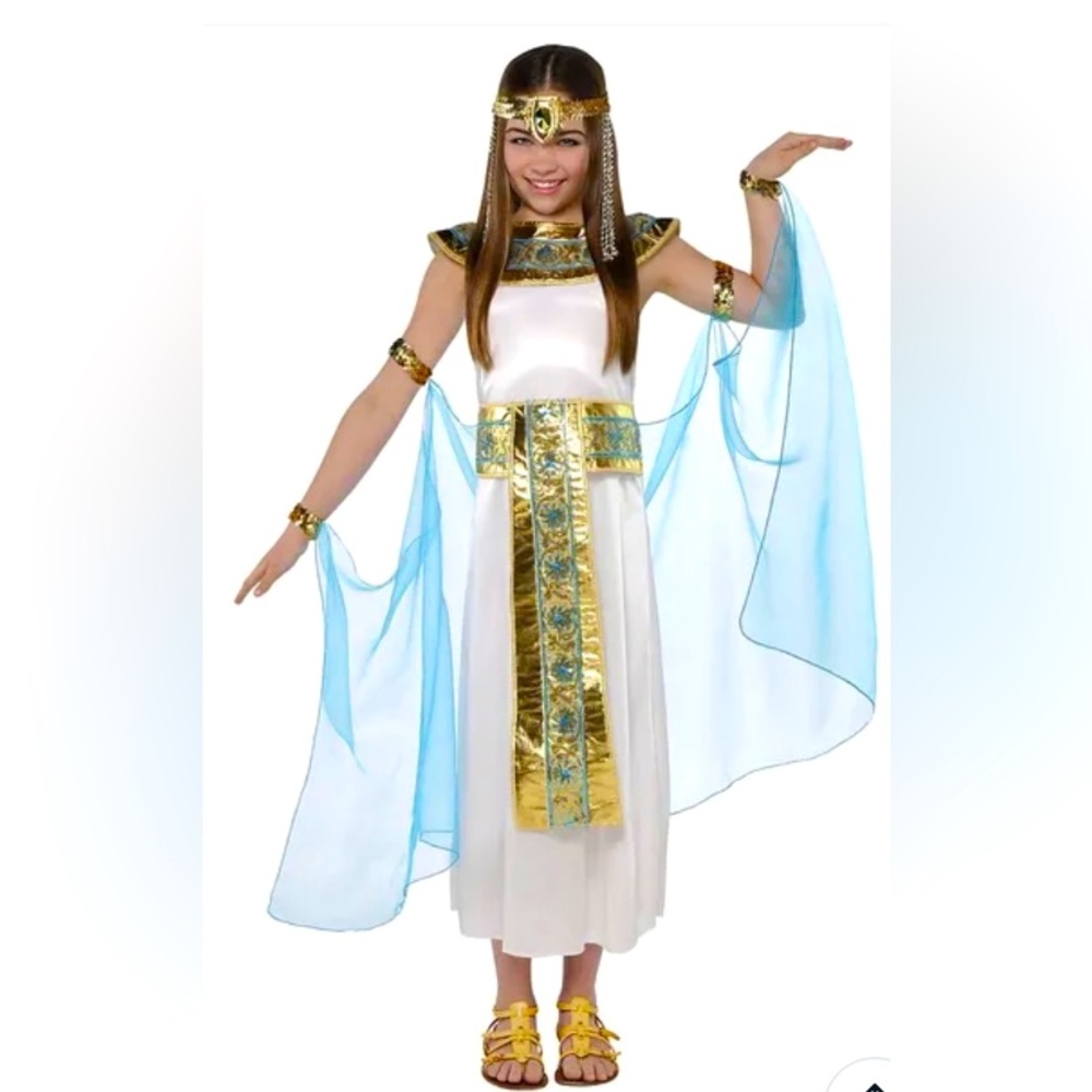 🩵💛 CLEOPATRA 💛🩵 4PC GIRL COSTUME SIZE MEDIUM (8-10) 🌟NWT🌟